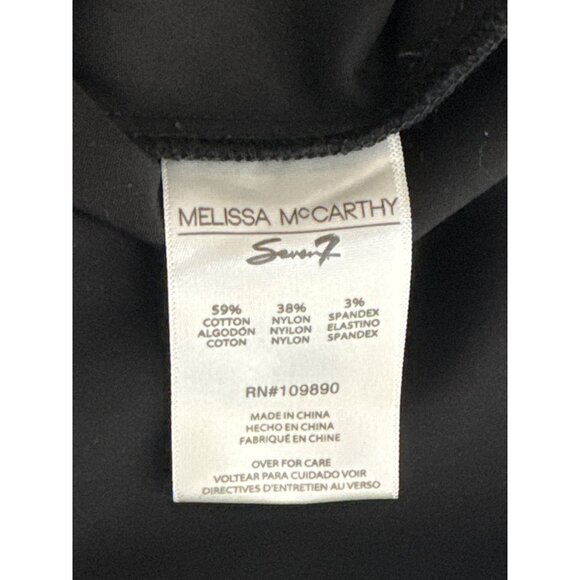 Melissa McCarthy Seven7 Black 3/4 Sleeve Womens Top Waist Tie Belt size 1X plus - Picture 5 of 6